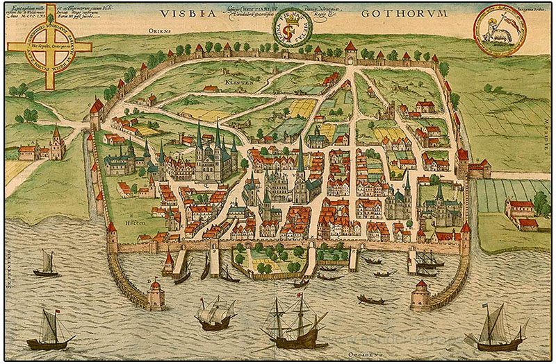 Old maps of Visby